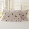 Cotton quilted pillow covers with cute embroidered pony and bow designs, soft home bed linen set. - Bow Pony