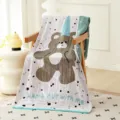 Toalla de Baño de Algodón con Patrón de Oso 80x160cm Gris Manta de Verano para Sofá - Oso navideño