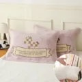 Cotton gauze pillow towel with strap, cartoon checkered horse pattern, soft student dorm bed. - Floral Horse