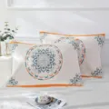 Cotton four-layer gauze pillowcases, soft breathable bedding pillow covers for home use. - Big Mandala Flower