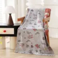 Manta de gasa de tres capas, toalla de baño suave transpirable con estampado floral. - Sophie