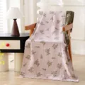 Manta de gasa de 3 capas con flores rosas,Toalla de baño de verano de algodón suave. - Rosa intenso