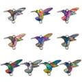 Set of 10 colorful oil-drop alloy hummingbird charms for DIY jewelry making - Mixed Color Hummingbird Set / 10 Pieces/Pack