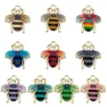 Set of 10 colorful enamel bee alloy pendants in various designs for DIY handmade jewelry - 10 Pieces Pack / Mixed Colors
