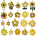 Mixed 20pcs colorful enamel flower charms for DIY jewelry making sunflowers daisies - 20 Pieces Mixed Flowers (SN1730) / 20 Pieces/Pack