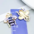 Detailed purple enamel bee pendant charm with gold plating for DIY jewelry making - Enamel Printed Bee (27604) / 1 Piece/Pack (19*18mm) / Purple