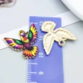 Enamel hummingbird pendant charm with KC gold plating for DIY jewelry making. - Spreading Wings Hummingbird (27614) / 1 Piece (19x21mm) / Colorful