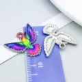 Colorful hummingbird alloy pendant with size reference ruler - Spreading Wings Hummingbird (27642) / 1 Piece/Pack / Colorful
