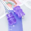 Purple resin gummy bear charms for DIY jewelry making, cute bear pendant accessories - Bear Candy (12569) / 1 Piece (10x20mm) / Purple