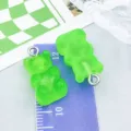 Ciondoli a forma di orsetto in resina verde traslucida per creazione di gioielli DIY - Caramella Orso (12571) / 1 Pezzo/Confezione (10x20mm) / Verde