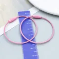 Pink coated steel wire key ring 2pcs set for DIY jewelry making accessories - Painted Wire Ring (26228) / 1 Piece (47x50mm) / Pink