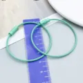 High-quality mint green spray-painted steel wire keychain ring with screw connector - Painted Wire Ring (26229) / 1 Piece (47x50mm) / Light Green
