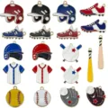 Mixed set of 20 colorful enamel baseball themed sport charms for DIY jewelry making - Mixed 20 Styles
