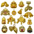 Set van 15 antieke gouden hangers met gelukskat en gelukszakje voor DIY-sieraden - Chinese Stijl Mix Kleur Hangers Set (SN1819) / 15 Stuks/Verpakking / Meerkleurig
