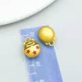 Handgemaakte matgouden gelukskat bedeltje met rode sterren voor DIY sieraden maken - Ster Gelukskat Hanger (22754) / 1 Stuk/Verpakking (14x10mm) / Rood/Antiek Goud