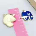 Sporty blue and white enamel baseball cap pendant charm for DIY handmade jewelry making - 1 Piece (24*25mm) / Blue Baseball Helmet