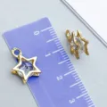 Elegante ciondolo a stella in oro KC con zirconi per la creazione di gioielli fai da te - Forma a Stella (27794)