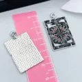 Dark style black and red enamel rectangular charm for DIY jewelry making and crafts - Book of Sun (27925) / 1 Piece (31.5*19mm)