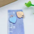 Ciondoli in lega a cuore blu lago e foglia dorata per gioielli fai da te - Cuore Blu Lago a Goccia (16497) / 1 Pezzo (10*12mm) / Blu lago