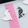 Gothic raven enamel alloy pendant charm shown with a ruler for size reference - 1 Piece (28*23mm)
