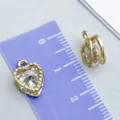 Ciondolo a forma di cuore placcato in oro KC con zircone trasparente per gioielli fai-da-te - Forma a Cuore (27795)