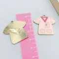 Pink enamel medical nurse scrub suit alloy charms for DIY handmade jewelry crafts - 1 Piece (30*28mm)