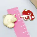 Enamel red and white baseball cap pendant charm accessory for DIY handmade jewelry making - 1 Piece (24*25mm) / Red Baseball Cap