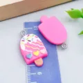 Set of cute pink resin popsicle ice cream pendants for DIY jewelry making and crafts. - Heart Ice Cream (24299)