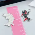 Dark gothic flying dragon bat enamel alloy charm pendant for DIY handmade jewelry crafts - 1 Piece (24*19mm)