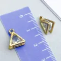 Ciondolo triangolare in oro KC con zircone per creazione gioielli DIY - Forma a Triangolo (27797)