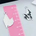 Abstract black and white enamel dragon bat wing charms for Halloween DIY jewelry making - 1 Piece (24*14.5mm)