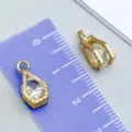 Elegante pendente a goccia in oro KC con zircone per accessori di gioielleria fai-da-te - Forma a pera (27798)