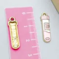 Pink enamel test tube charm with size measurement for DIY jewelry - 1 Piece (23*7mm)