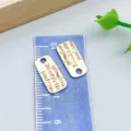 Ciondolo rettangolare in oro inciso in metallo per la creazione di gioielli fai da te - Targhetta Lettera Rettangolare Oro KC (23302) / 1 Pezzo/Confezione (15*8mm)