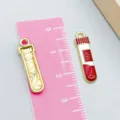 Red medical test tube alloy enamel pendant with measurement scale for DIY crafts - Red Test Tube Shape