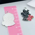 Dark Halloween crystal ball enamel charm with red roses for DIY jewelry making accessories - 1 Piece/Pack (24*20mm)