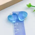 Ciondolo a cuore in resina blu lago traslucido per gioielli fai-da-te con scala righello - Cuore Acrilico Trasparente Blu Lago (23862) / 1 Pezzo (17*18mm) / Blu lago
