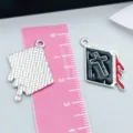 Gothic horror book pendant with silver cross and red blood drip enamel for DIY jewelry making - 1 Piece (28*21mm)