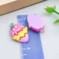 Cute resin ice cream cone pendant charm in pink and purple for handmade DIY jewelry crafts - Multi-layer Ice Cream (24478)