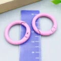 Pink painted spring O-ring carabiner buckle for keychains and DIY jewelry making accessories - Pink
