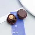 Miniature coffee brown resin cup pendant charm for DIY handmade jewelry crafting - Brown 3D Coffee Cup with Latte Art (23954)