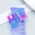 Colorful gradient resin bear charms with glitter for DIY handmade jewelry making accessories - Bear Candy (12562) / 1 Piece/Pack (10x20mm) / Purple To Blue Gradient