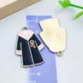 Emaille-Doktorhut-Anhänger für DIY-Schmuck in Schwarz und Rosa mit Goldrückseite - Talar Stil (18790) / 1 Stück/Packung (30*20mm) / Rosa