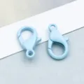 Pair of light blue painted alloy lobster clasps for DIY jewelry making accessories - Lobster Clasp (303) / 1 Piece (14*8mm) / Light Blue