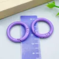 Purple painted metal spring carabiner ring for DIY jewelry making and keychain accessory - Purple