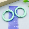 Mint green matte painted spring O-ring buckle for jewelry DIY projects and keychains - Light Green