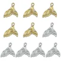 Set of mermaid tail pearl pendants in gold and silver finishes for DIY jewelry necklaces - 10 Pieces Pack / Multicolor