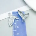 Elegant silver mermaid tail pendant charms with white pearls for DIY handmade jewelry making - Pendant Only (Without Chain) / 18*18mm / Silver