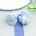 Cute small light blue flocked elephant pendant for DIY jewelry making craft accessories - Elephant (27476) / 1 Piece/Pack (30*26*23mm) / Blue