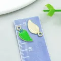 Handmade colorful green chili and gold leaf alloy enamel charms for DIY jewelry making - Chili Pepper (27954) / 1 Piece/Pack (16*7mm) / Green